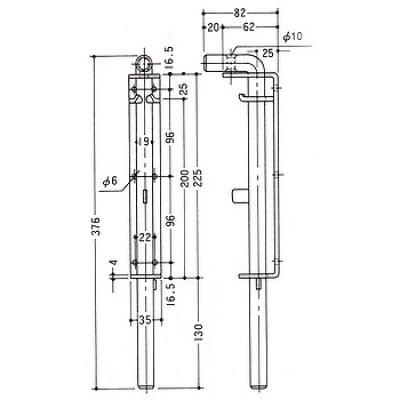 画像1: PLUS,プラス　D-82　ステンレス門落し（鍵掛式）大