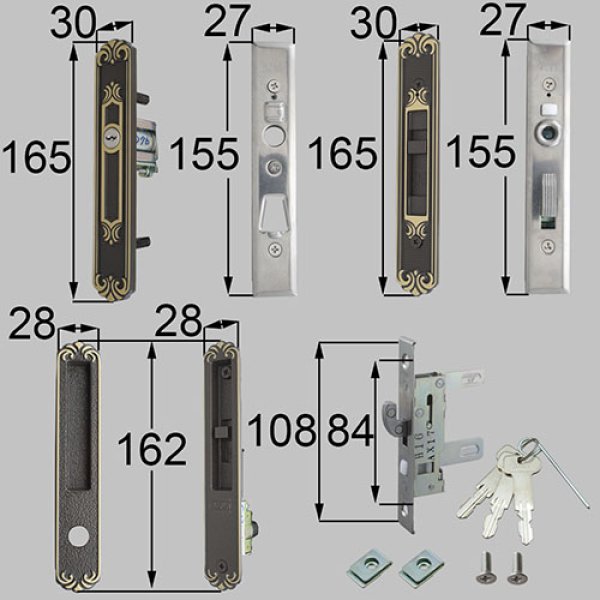 競売 LIXIL 新日軽 ＮＭメンテ 錠セット 玄関引戸部品 J8DL1097N 送料無料