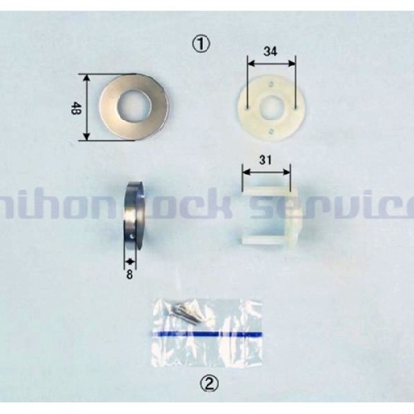 画像2: 美和ロック　MIWA エスカッション ELA-01 丸座 対応扉厚33mm〜41mm【美和ロック LAシリーズ レバーハンドル用 アルミ製 ELA01】 (2)