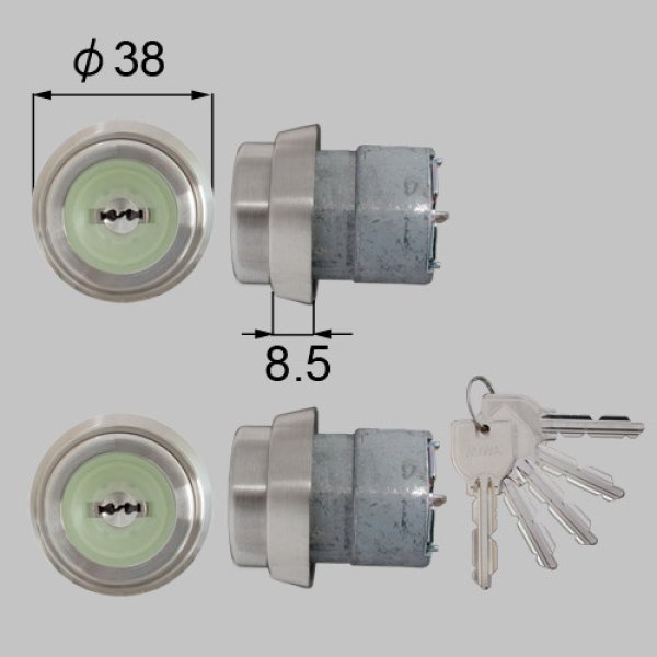 春先取りの LIXIL トステム ドア錠セット MIWA JNシリンダー 内筒のみ シルバー 品番