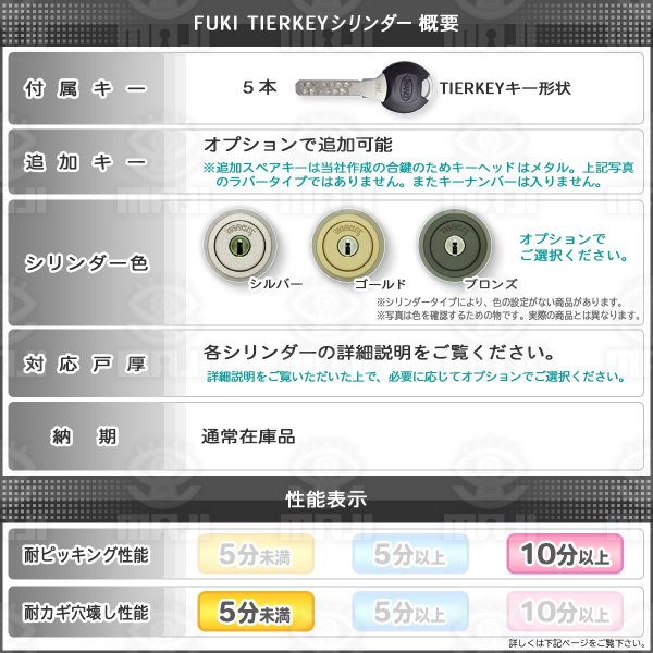 画像2: FUKI,フキ　ティアキー　TC-S　PX/PZ　２ヶ同一　GOAL　PX/PZ錠対応 30651061 (2)