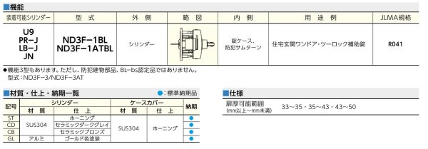 画像7: 美和ロック,MIWA  ND3R（F)-1BL（ATBL)  面付本締錠 (7)