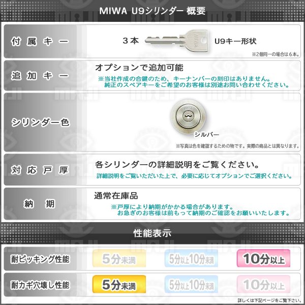 画像4: 美和ロック,MIWA 6DHV 高級本締錠 (4)