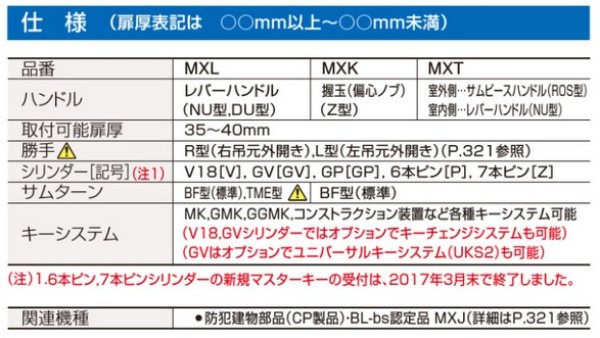 画像3: ゴール,GOAL　MX　面付箱錠　MXL,MXK,MXT (3)