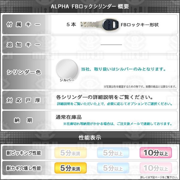 画像2: ALPHA,アルファ　FBロック　MIWA,美和ロック　HPD交換用 (2)