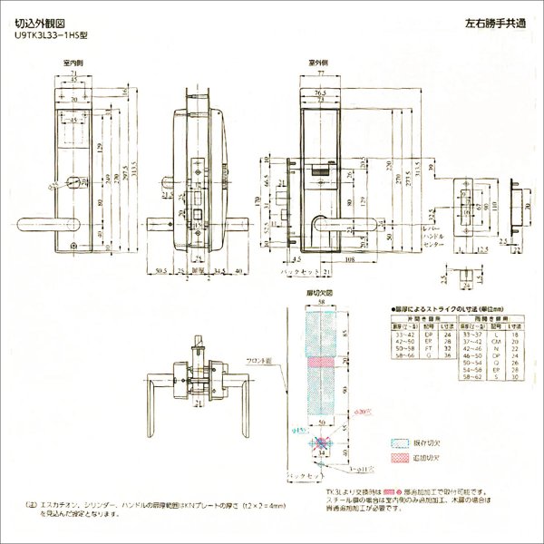 画像2: 美和ロック, MIWA　U9TK3L-HS　テンキーロック (2)
