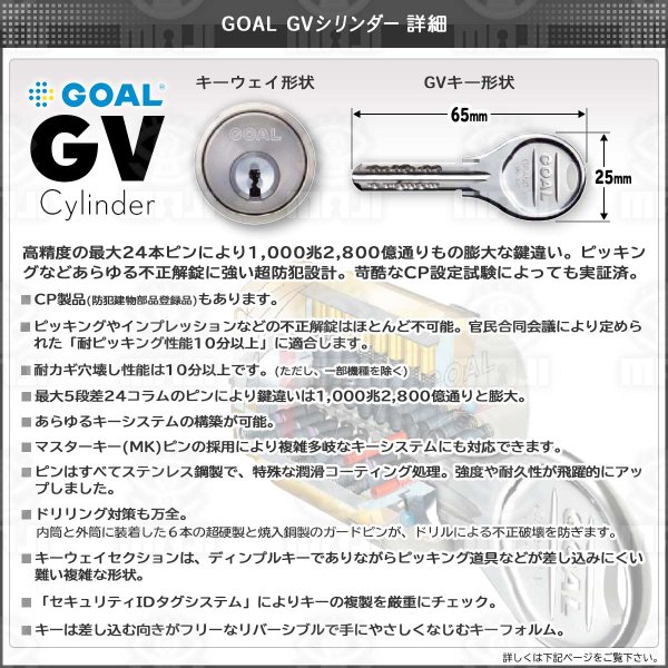 画像7: GOAL,ゴール ADチューブラー本締錠 GP,V18,GV,5本ピン,6本ピン,7本ピン (7)