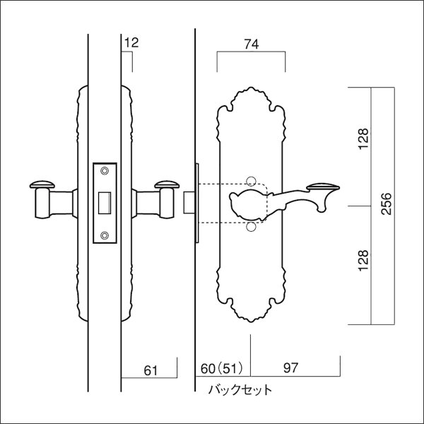 画像3: 古代,KODAI,コダイ　セントリー5号装飾空錠 (3)