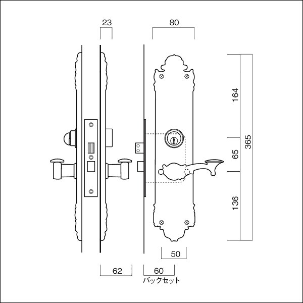 画像3: 古代,KODAI,コダイ　セントリーK-101装飾玄関錠（新キー４本） (3)