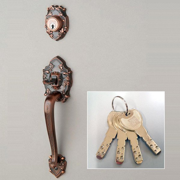 画像2: 古代,KODAI,コダイ　ニュープレジデント301装飾玄関錠（新キー４本）23006GB (2)