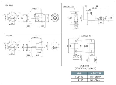 画像1: ALPHA, アルファ　チューブラー本締錠 2190シリーズ