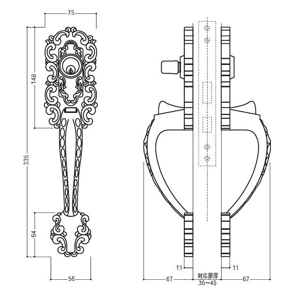 画像3: WEST, ウエスト　810サムラッチ錠 (3)