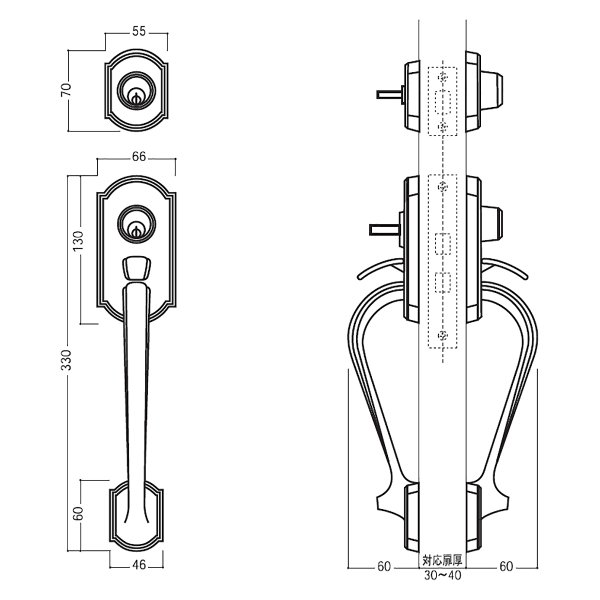 画像2: WEST, ウエスト　817、818サムラッチ錠 (2)