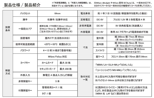 画像7: ロックマン,LOCKMAN レバーハンドル一体型/カード・暗証番号式デジタルドアロック LC-105/LC-105-R (7)