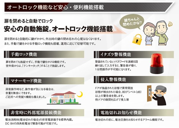 画像7: LOCKMAN,ロックマン ID-602Bhook デジタルドアロック 引戸対応型 (7)