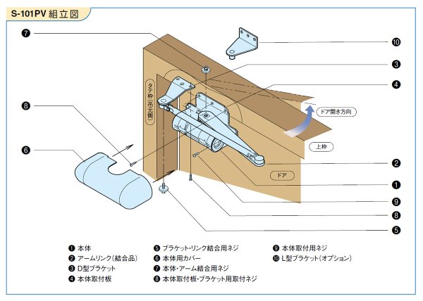 画像8: RYOBI,リョービ S-101PV室内用ドアクローザー (8)