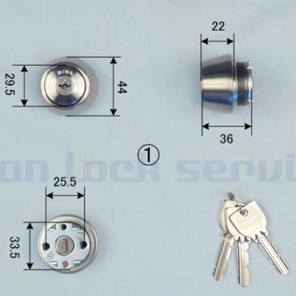 画像2: MIWA,美和ロック U9 GAA-HSVシリンダー(MCY-199) (2)
