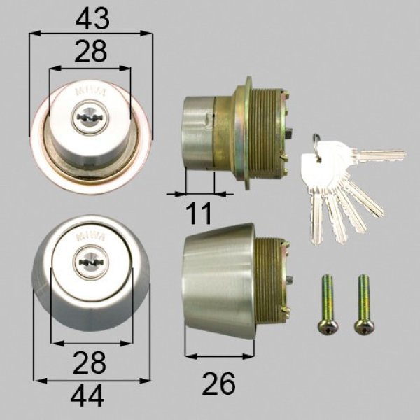 2021A/W新作☆送料無料】 シリンダーセット 2ロック取替用 MIWA JNシリンダー 部品色
