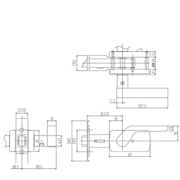 画像2: YKK 浴室ドア レバーハンドルHHJ-0761、錠ケースHHJ-0762【交換要領書付】 (2)