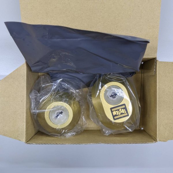 画像2: LIXIL,TOSTEM　DDZZ1003　玄関ドア用　交換用シリンダー　プッシュプルゴールド (2)