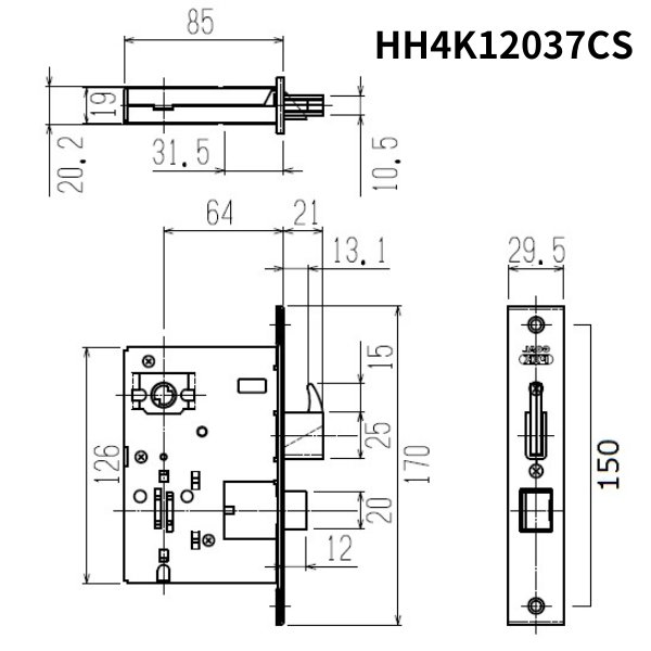 画像8: GOAL,ゴール PXK,TDD YKK向け　プッシュプルグリップ錠　HH3K15734　HHJ0725,HHJ0726　HH4K12036CS,HH4K12037CS　HHJ0700 (8)