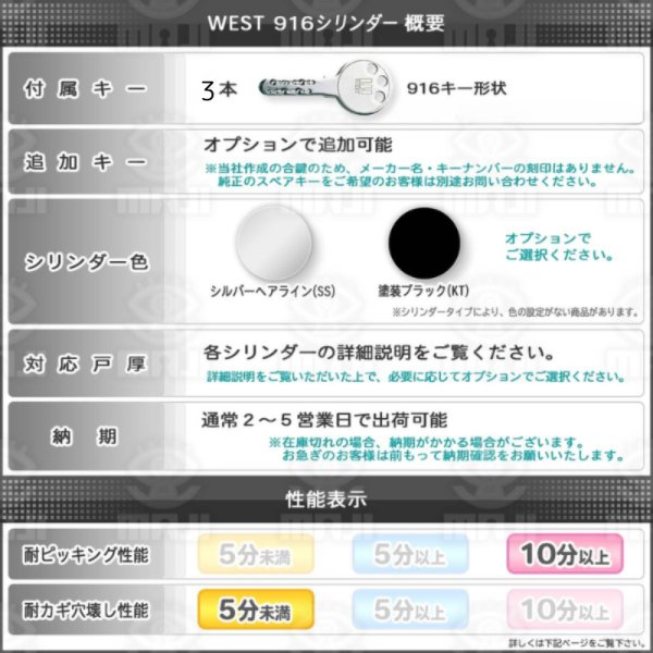 key★リピーター様割引 楽天市場】WEST リプレイスシリンダー916-PPA4D 玄関 鍵(カギ