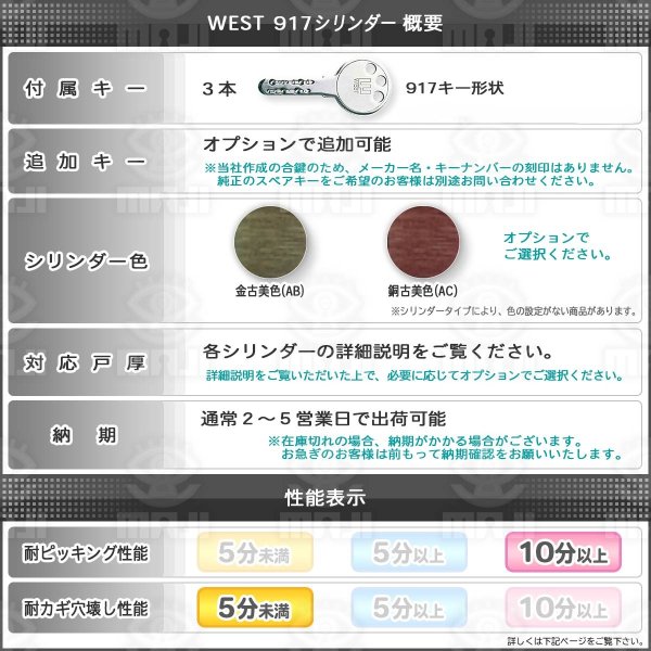 画像2: WEST,ウエスト　リプレイス　MIWA,美和ロック　THM鍵交換用 (2)