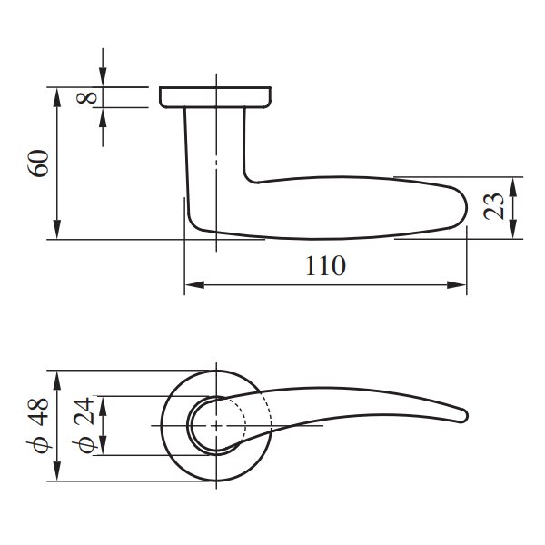 画像3: 美和ロック,MIWA　LA用レバーハンドル22型 (3)