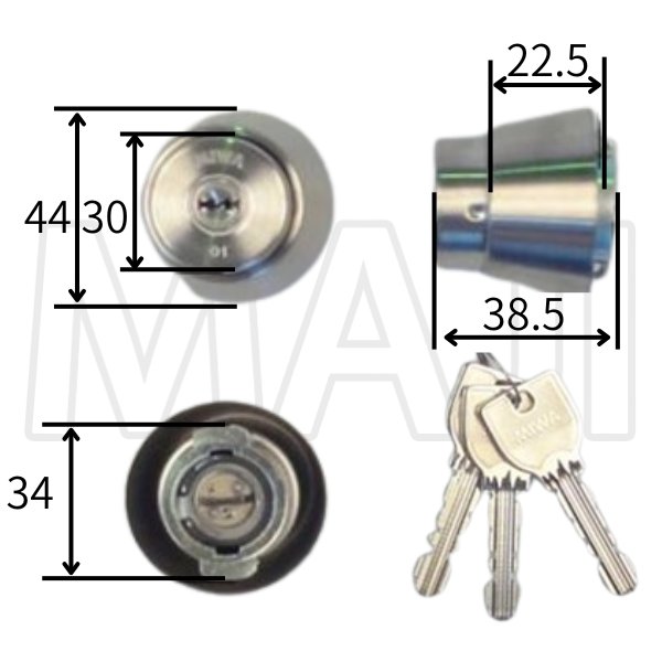 画像2: MIWA,美和ロック,miwa,ミワ　UR LA(DA)シリンダー　MCY-166 (2)