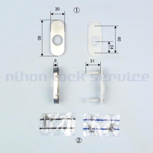 画像2: 美和ロック　MIWA エスカッション ELA-08 丸座 対応扉厚33mm〜41mm【美和ロック LAシリーズ レバーハンドル用 アルミ製 ELA08】 (2)