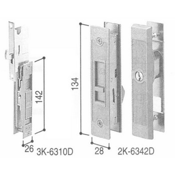 YKK引戸の鍵交換 HH-J-0406