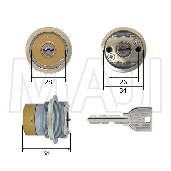 画像2: MIWA LZSP,TESP YKK向けOEM デュガードノーバ U9 2個同一シリンダー HH-J-0129U9 (2)