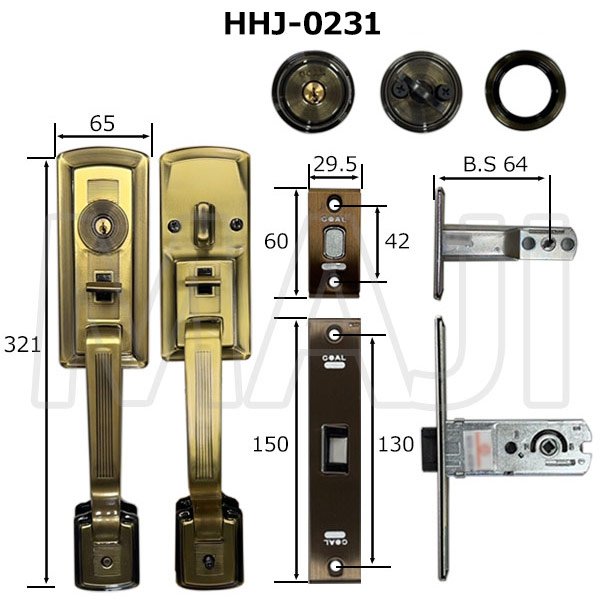画像3: GOAL GF,AD サムラッチ、補助錠 YKK HHJ-0231(HHJ-0014) (3)