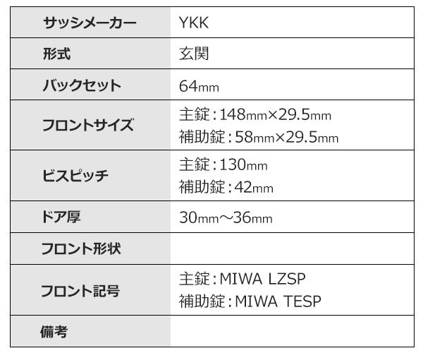 画像6: YKK MIWA LZSP,TESP レバーハンドル錠セット HHJ-0232U9 (6)