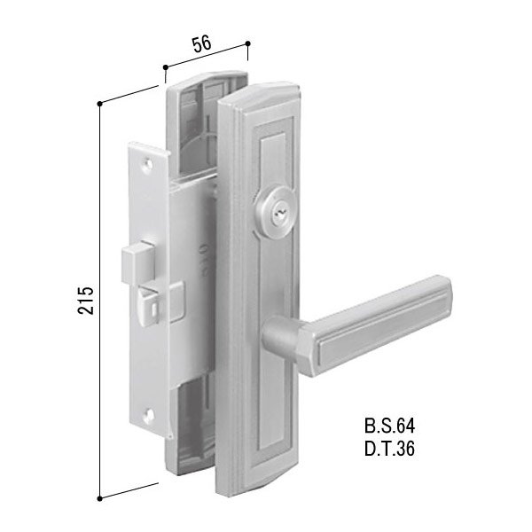 画像3: YKK MIWA LZSP,TESP レバーハンドル錠セット HHJ-0232U9 (3)