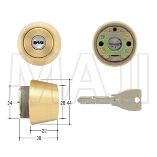 画像2: MCY-231 MIWA,美和ロック PRTE22(LSP)シリンダー BS色 (2)