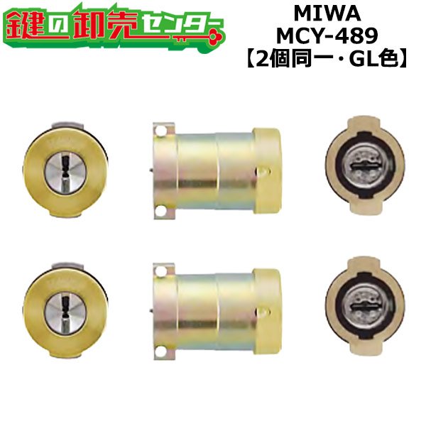 画像1: MCY-489　MIWA,美和ロック　JNPG701-HS　2個同一シリンダー　GL色 (1)