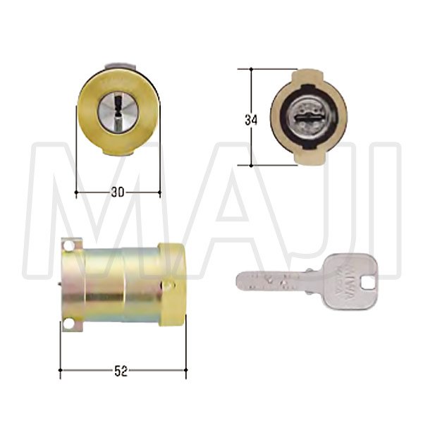 画像2: MCY-489 MIWA,美和ロック JNPG701-HS 2個同一シリンダー GL色 (2)