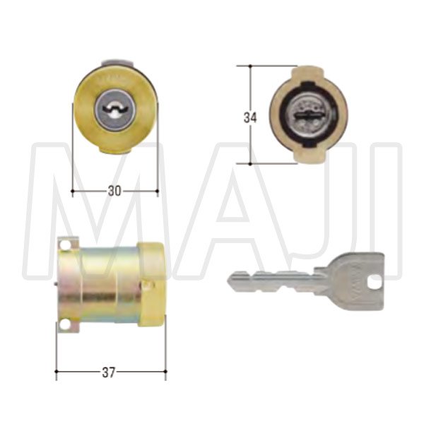 画像2: MCY-491 MIWA,美和ロック U9PGF571 2個同一シリンダー GL色 (2)