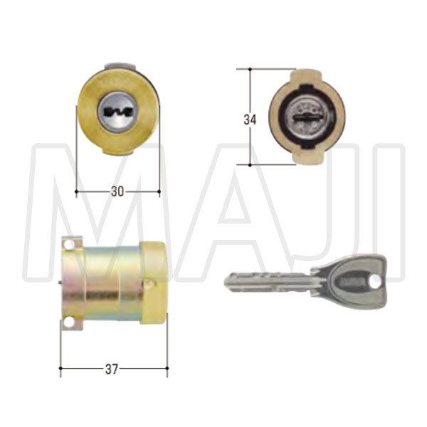 画像2: MCY-493 MIWA,美和ロック PRPGF571 2個同一シリンダー GL色 (2)