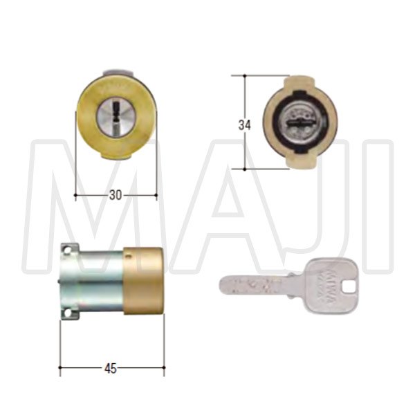 画像2: MCY-495 MIWA,美和ロック JNPGF3 2個同一シリンダー GL色 (2)