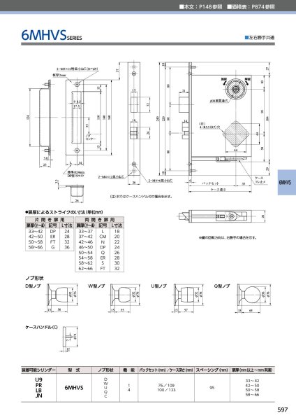 画像3: MIWA、美和ロック 6MHVSシリーズ 高級ケースロック(防犯建物部品) (3)