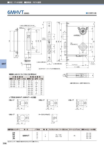 画像3: MIWA、美和ロック　6MHVTシリーズ　高級ケースロック（自動施錠タイプ/防犯建物部品） (3)