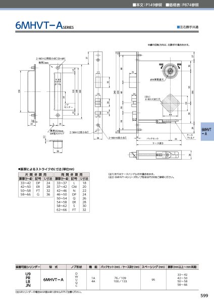 画像4: MIWA、美和ロック　6MHVTシリーズ　高級ケースロック（自動施錠タイプ/防犯建物部品） (4)