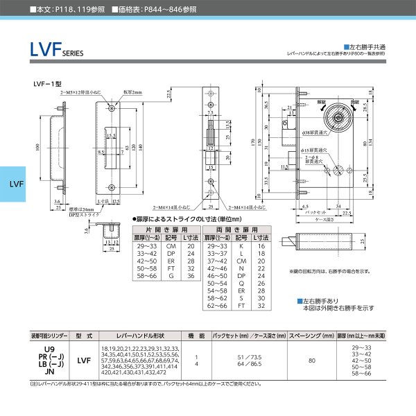 画像4: MIWA、美和ロック LVFシリーズ 鎌デッドレバーハンドル錠(防犯建物部品) (4)