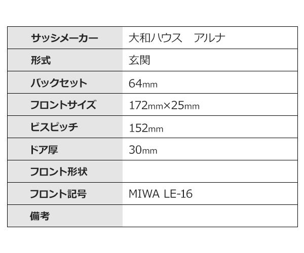 画像3: MIWA,美和ロック　LE-16　大和ハウス,アルナ　レバーハンドル錠　M-57 (3)