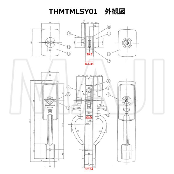画像3: MIWA THMSP,TESP/MIWA THM,TESP/MIWA THMSP,TE サムラッチ錠 THMTM LSY01/LSY02/LSY03 WEST GS600,GS601/G6000,GS6000互換品 (3)