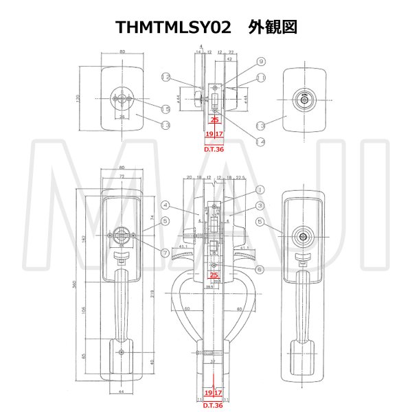画像7: MIWA THMSP,TESP/MIWA THM,TESP/MIWA THMSP,TE サムラッチ錠 THMTM LSY01/LSY02/LSY03 WEST GS600,GS601/G6000,GS6000互換品 (7)