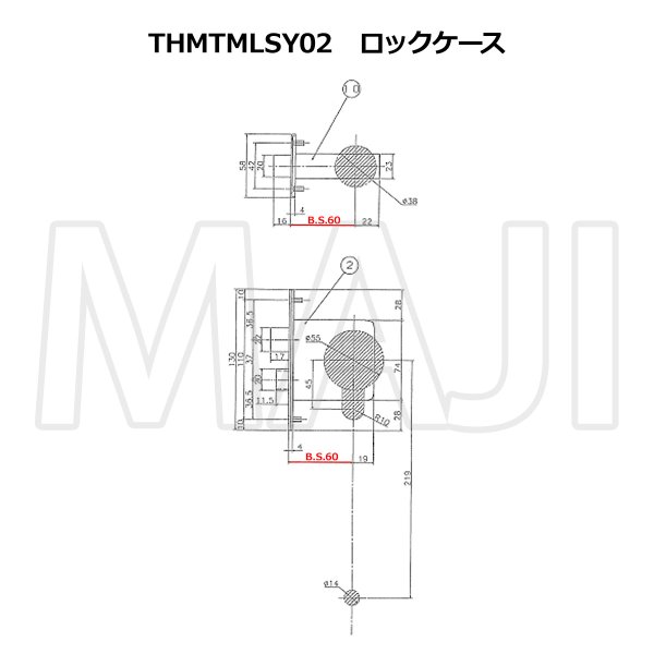 画像8: MIWA THMSP,TESP/MIWA THM,TESP/MIWA THMSP,TE サムラッチ錠 THMTM LSY01/LSY02/LSY03 WEST GS600,GS601/G6000,GS6000互換品 (8)