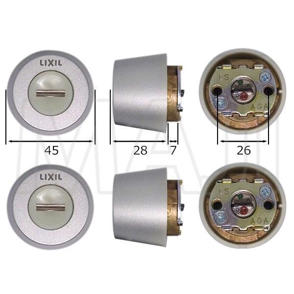 画像2: MIWA QDK668,QDK752,QDK668　LIXIL,リクシル交換用　Z-1A1(2)(3)-DDTW　DNシリンダー　2個同一セット (2)